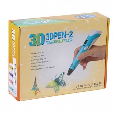 3D rašiklio rinkinys su PLA siūlais 3D PEN-II 7