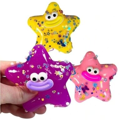 Antistresinis žaislas STAR, Pinch Family, 90x90x20mm, įvairių sp. Antistresinis žaislas STAR, Pinch Family, 90x90x20mm, įvairių sp.