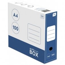 Archyvinė dėžė INTERDRUK A4/10cm sulankstoma kartoninė mėlyna