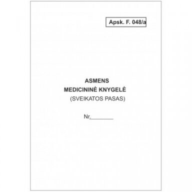 Asmens medicininė knygelė, A6, 12 lapų