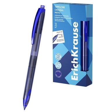 Automatinis rašiklis-roleris TIPFLOW ORIGINAL MATIC, ErichKrause, 0.5mm, mėlynos sp.