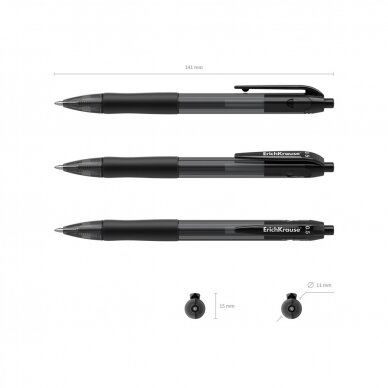 Automatinis gelinis rašiklis SMART-GEL, ErichKrause, storis 0.5mm, juodos sp. 1