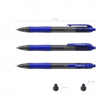 Automatinis gelinis rašiklis SMART-GEL, ErichKrause, storis 0.5mm, mėlynos sp. 1