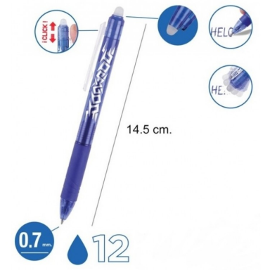 Gelio rašiklis MP PE170A 0.7mm save trinantis, mėlynas