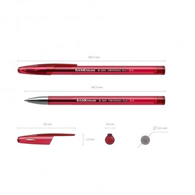 Gelinis rašiklis R-301 ORIGINAL, ErichKrause, storis 0.5mm, raudonos sp. 1