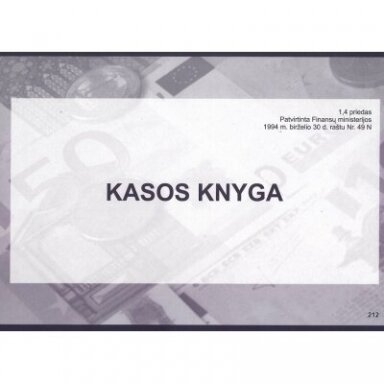 Kasos knyga, horizontali, per dieną, A4, 2x31 lapų