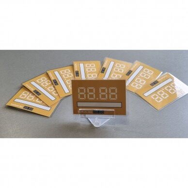 Kainų kortelių stovelis su keičiamo kampo kainų etiketės laikiklis C4506-LI 10
