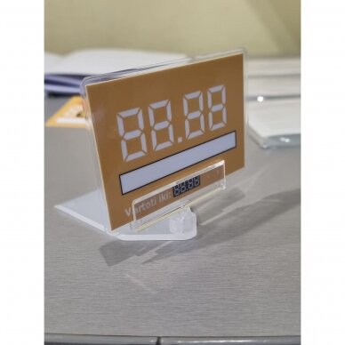 Kainų kortelių stovelis su keičiamo kampo kainų etiketės laikikliu C4506-LI 11
