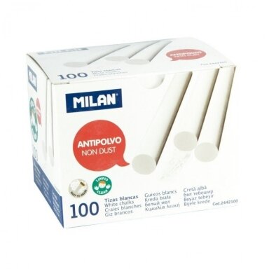 Kreida mokyklinė balta 100vnt. MILAN Non-Dust