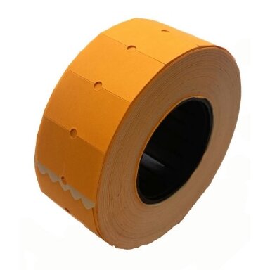 Lipnios etiketės ( markiravimo ) į kainų ženklintuvus, 21,5x12mm, oranžinės sp.