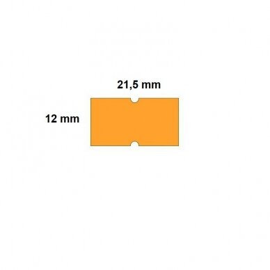 Lipnios etiketės ( markiravimo ) į kainų ženklintuvus, 21,5x12mm, oranžinės sp. 1