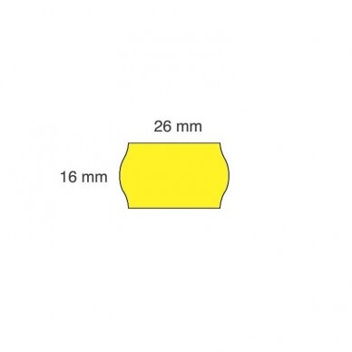 Lipnios etiketės ( markiravimo ) į kainų ženklintuvus, 26x16mm, banguot., geltonos sp. 1