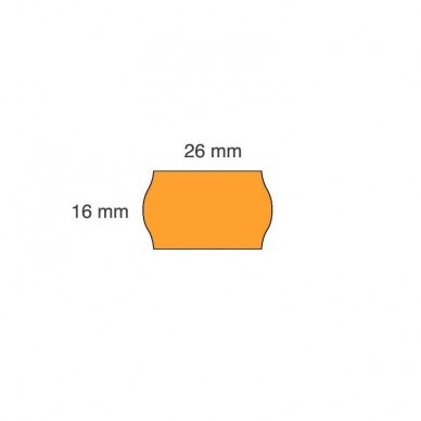 Lipnios etiketės ( markiravimo ) į kainų ženklintuvus, 26x16mm, banguot., oranžinės sp. 2