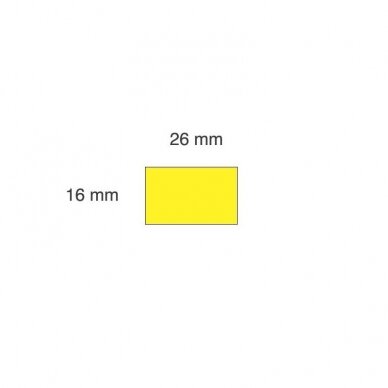 Lipnios etiketės į kainų ženklintuvus, 26x16mm, stačiak., geltonos sp. 1