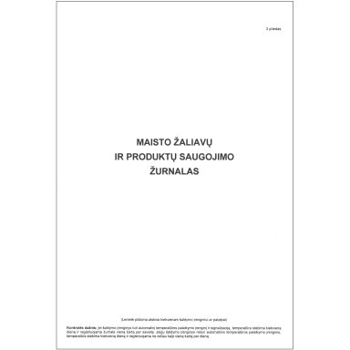 Maisto žaliavų ir produktų saugojimo žurnalas, A4