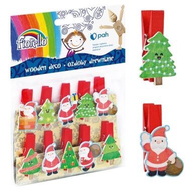 Medinė dekoracija SEGTUKAI SANTA GR-WD699, Fiorello, 10vnt.