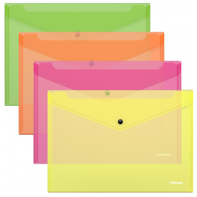 Plastikinis vokas, dėklas, aplankas, su spaustuku GLOSSY NEON, ErichKrause, A4, 180mkr, permatomas, 4 sp. Plastikinis vokas, dėklas, aplankas, su spaustuku GLOSSY NEON, ErichKrause, A4, 180mkr, permatomas, 4 sp.
