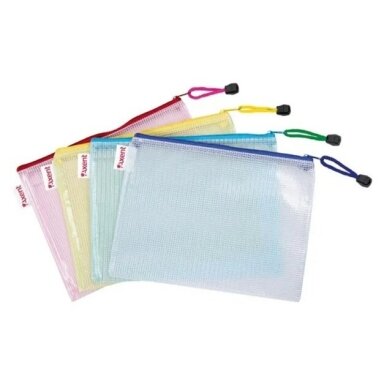 Plastikinis vokas su užtrauktuku AXENT, B5, 180mkr, permatomas, 4 sp.