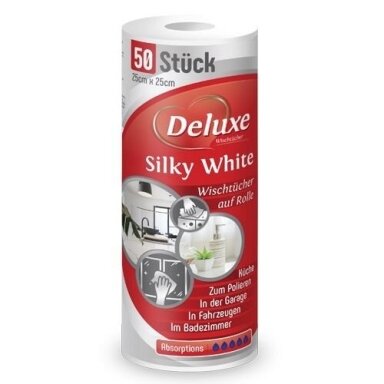 Poliravimo ir valymo šluostės rulone DELUXE Silky White, 250x250 mm, 50 vnt.