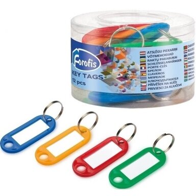 Raktų pakabukas FOROFIS, 50x22mm, plastikinis, įvairių sp.