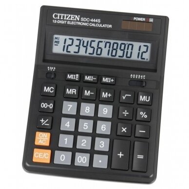 Skaičiuotuvas, kalkuliatorius SDC-444S, Citizen, 12 skaičių ekranas