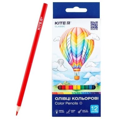 Spalvoti šešiabriauniai pieštukai CLASSIC, Kite, 12 sp.