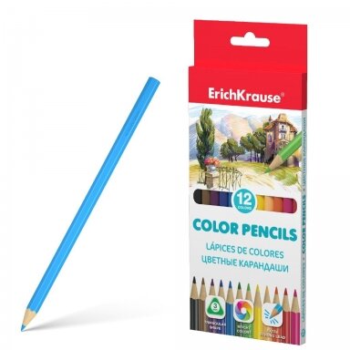 Spalvoti tribriauniai pieštukai, ErichKrause, 12 sp.