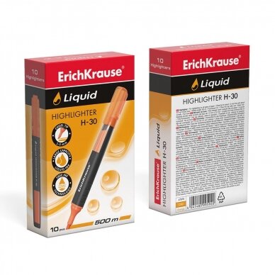 Teksto žymeklis LIQUID H-30, ErichKrause, 1.0-3.0mm, oranžinės sp. 2