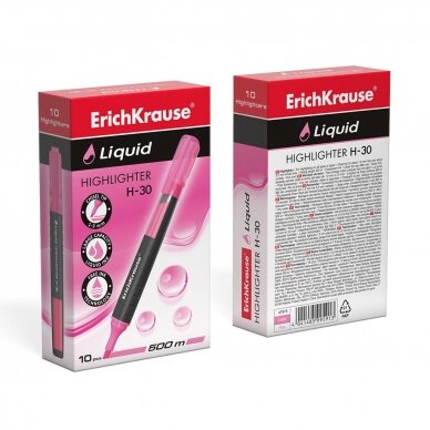 Teksto žymeklis LIQUID H-30, ErichKrause, 1.0-3.0mm, rožinės sp. 2