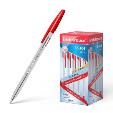 Tušinukas R-301 CLASSIC, ErichKrause, storis 1.0mm, raudonos sp.