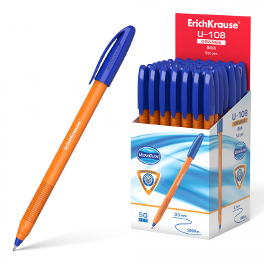 Ultra glide tušinukas U-108 ORANGE STICK, ErichKrause, storis 1.0mm, mėlynos sp.