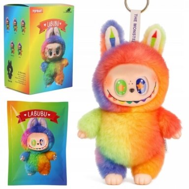 Žaislas minkštas pliušinis pakabukas LABUBU margaspalvis NEW, 18 cm