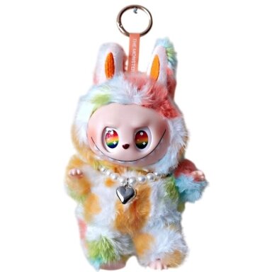 Žaislas minkštas pliušinis pakabukas LABUBU margaspalvis, su pakabuku, 18 cm
