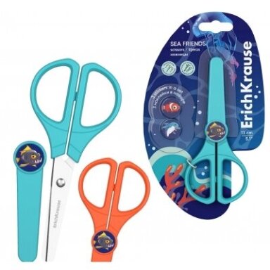 Žirklės SEA FRIENDS, ErichKrause, 13 cm, užapvalintais galiukais